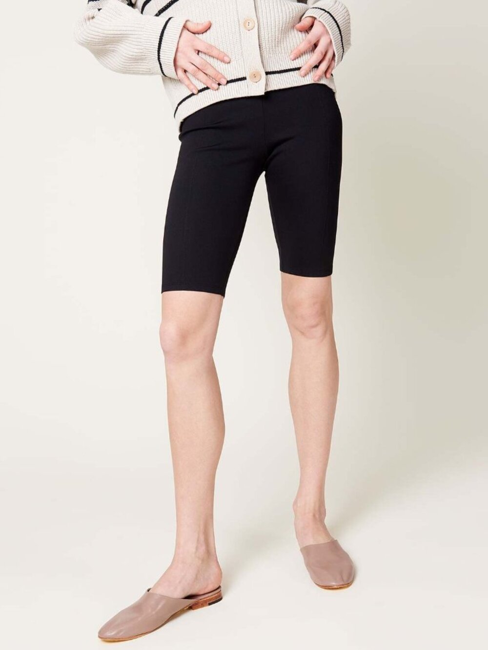 Maria McManus Recycled Nylon Bike Shorts in Black, size XS (fits like XXS)